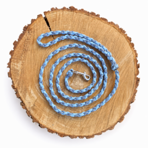 handgemaakte riem van paracord 1,8 meter lengte 0,8 cm dik model "fred" blauw